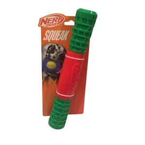 Nerf Dog Squeak 11" Fetch Stick Green Red